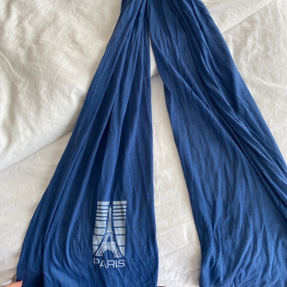 Blue cotton Paris scarf